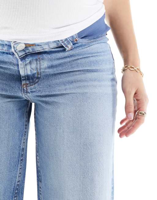ASOS DESIGN Maternity - Dad jeans met wijde pijpen in middenblauw, 5 van 5
