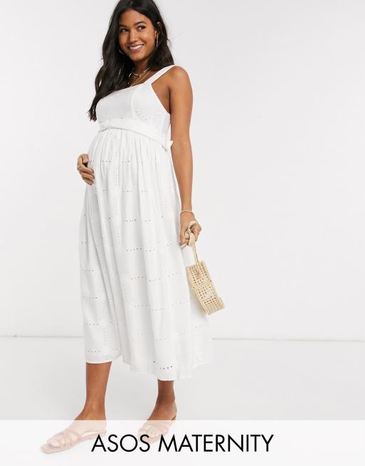 Asos maternity outlet dress white