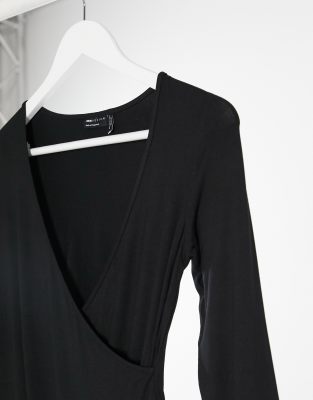 asos black wrap top