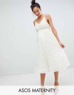 asos design delicate sequin plunge mini dress with full skirt