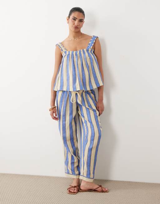 ASOS DESIGN Maternity – Delilah – Blårandig strandtopp med smala axelband, 2 av 4