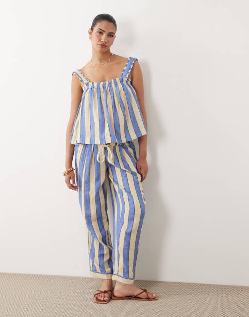 ASOS DESIGN Maternity – Delilah – Randigt strandset med topp med smala axelband, 2 av 3