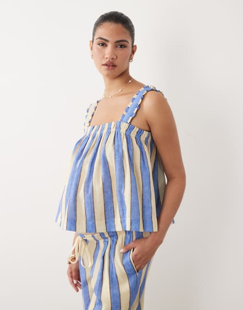 ASOS DESIGN Maternity - Delilah - Canottiera da mare a righe blu - view 1