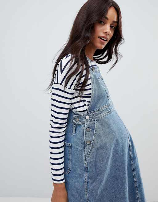 Asos denim outlet maternity dress