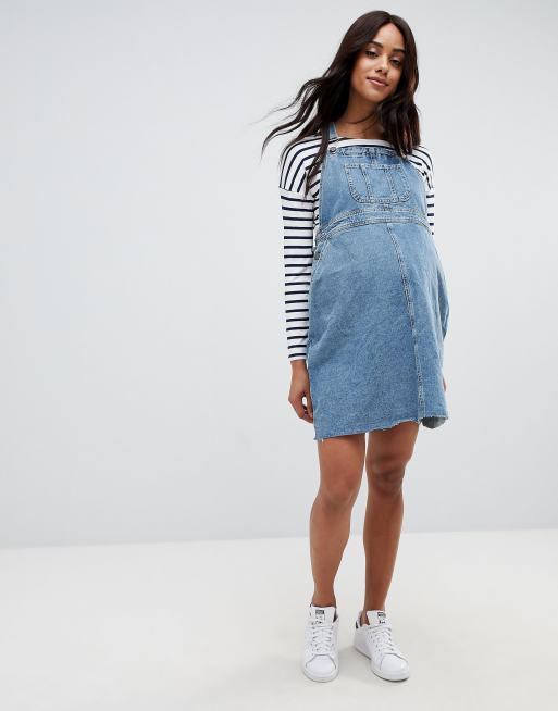 Maternity denim dungaree discount dress