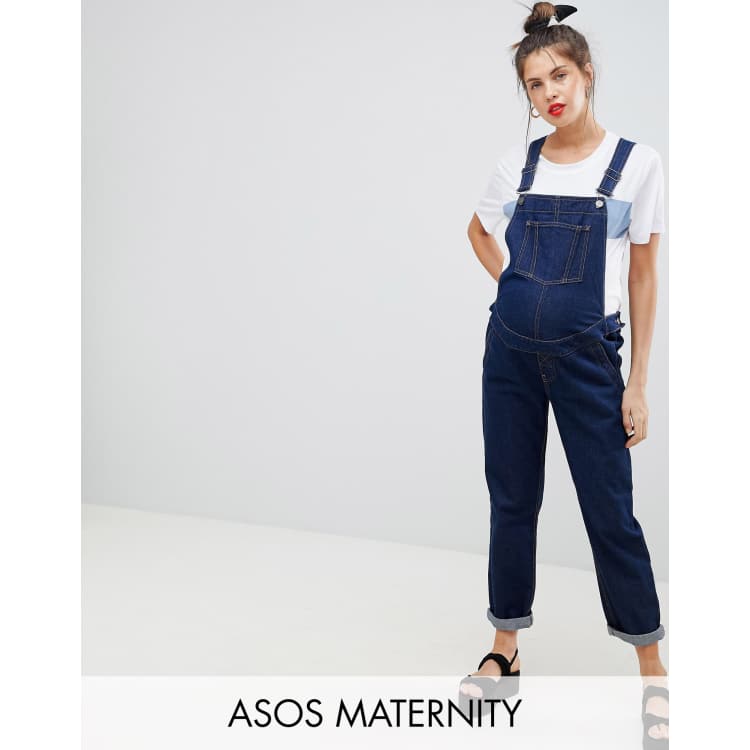 ASOS DESIGN Maternity denim dungaree in rinsewash ASOS