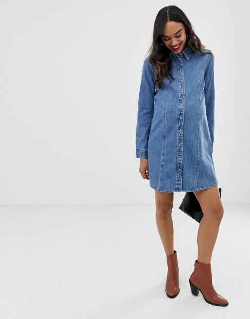 Asos denim outlet maternity dress