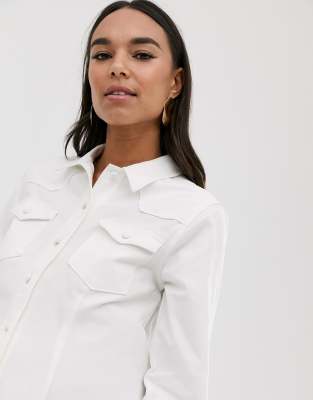 asos white denim dress