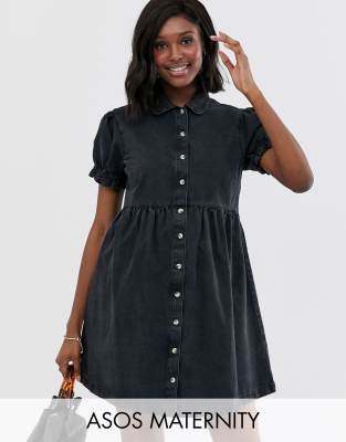 asos denim maternity dress