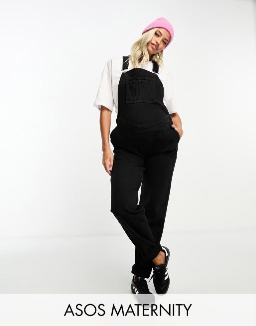 ASOS DESIGN Maternity denim jumpsuit in mid wash