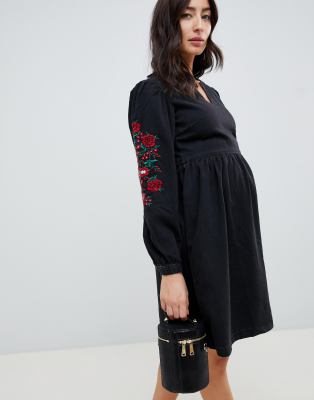 asos black denim dress