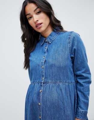 denim smock shirt dress
