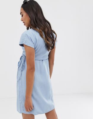 asos blue wrap dress