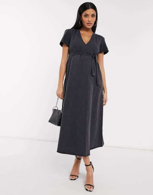 Asos denim hot sale maternity dress