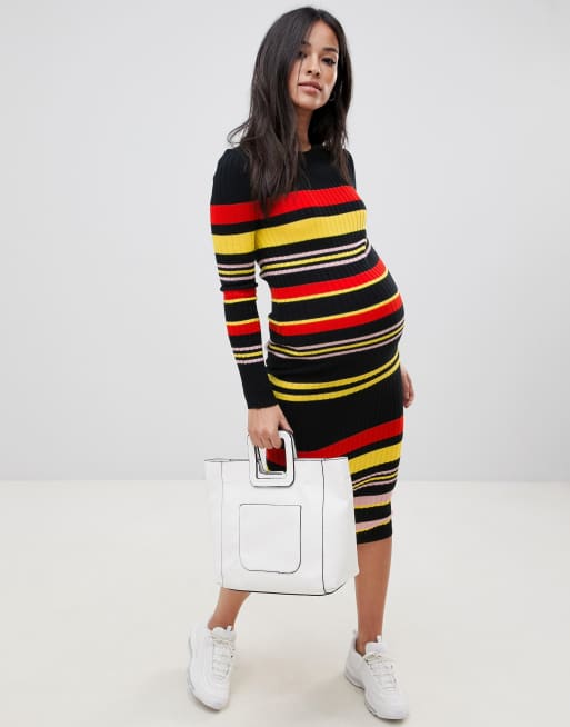 Asos striped store maternity dress