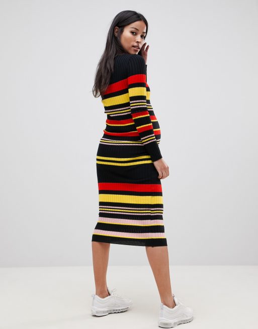 Asos striped hotsell maternity dress