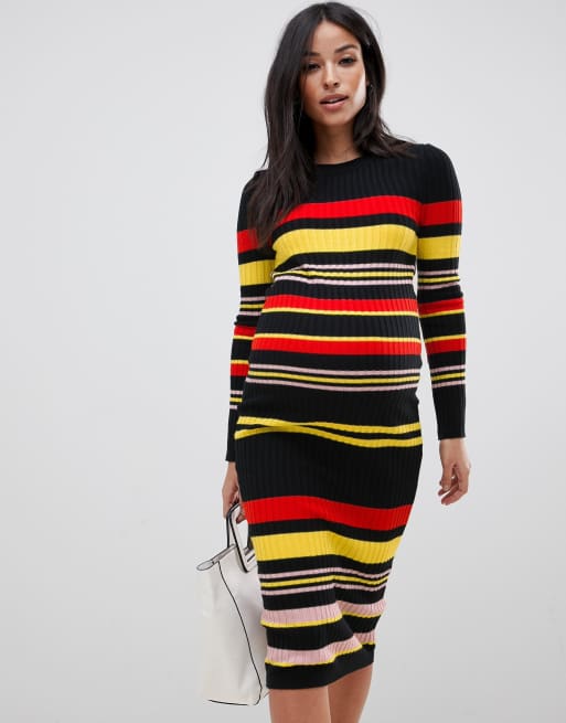 Asos striped store maternity dress