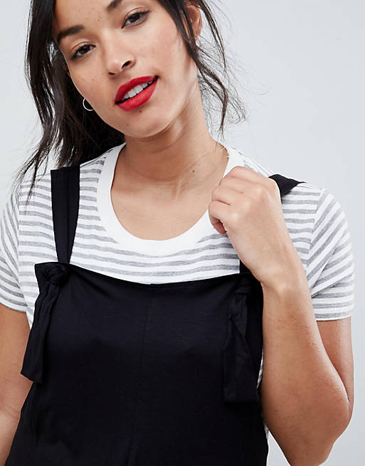 ASOS DESIGN maternity dungaree jumpsuit in jersey
