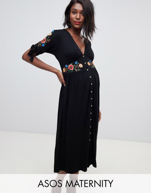 Asos maternity 2024 embroidered dress