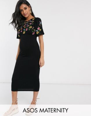 asos embroidered midi dress