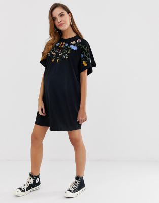 black t shirt dress asos