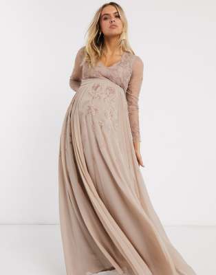 asos maternity embroidered dress