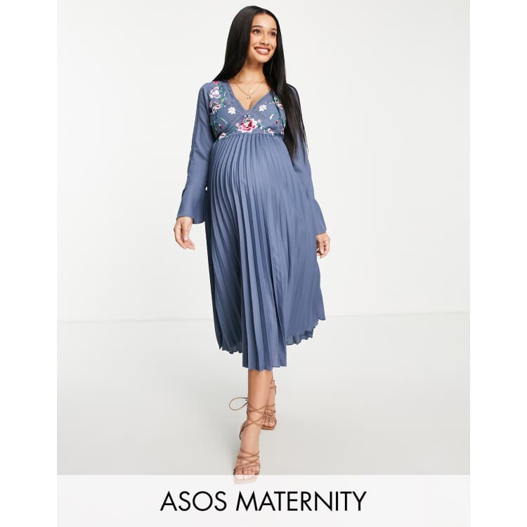 Asos maternity 2025 pleated dress