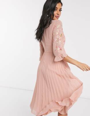 asos dusty pink bridesmaid dress