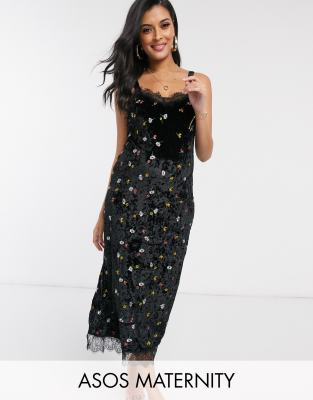 asos black velvet dress