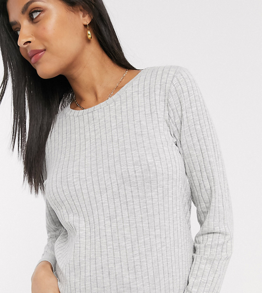 ASOS DESIGN Maternity - Exclusieve geribbelde sweater-Grijs