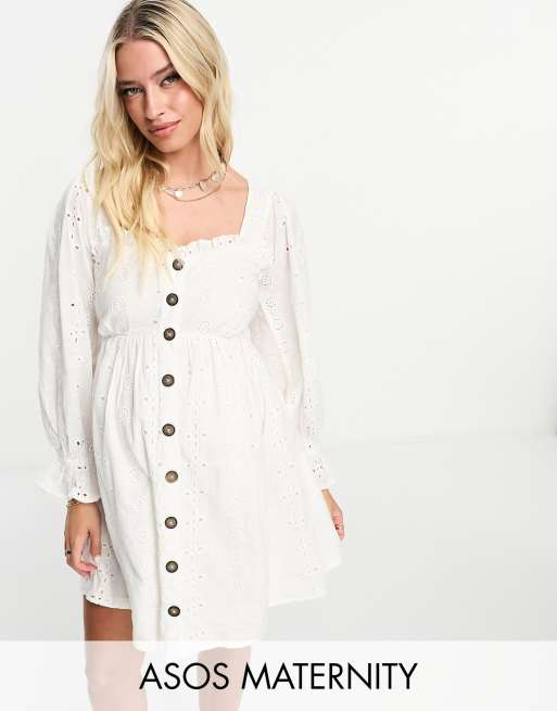 Asos maternity dress outlet white