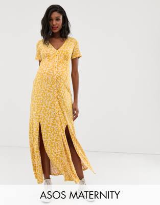 asos button through maxi tea dress