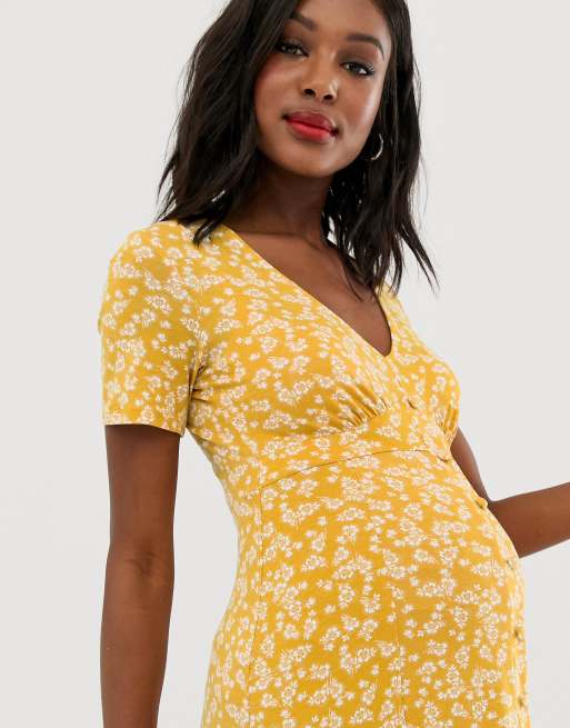 Asos maternity yellow outlet dress