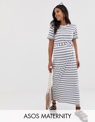 asos blue and white dress