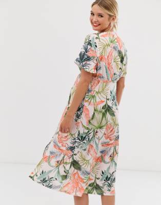 asos tropical print dress
