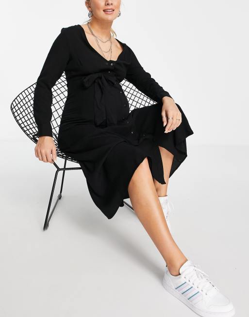 Asos black shop maternity dress