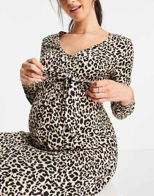 Asos maternity leopard store dress