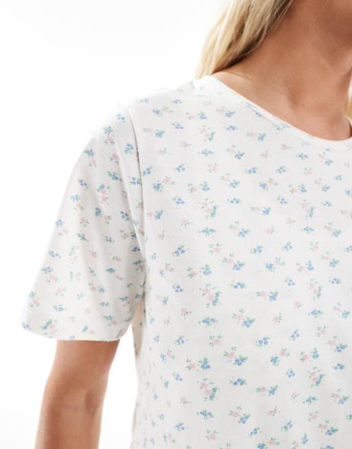 ASOS DESIGN Maternity – Exklusives Pyjama-Set aus Still-T-Shirt und Leggings mit Blümchenmuster, 3 von 4