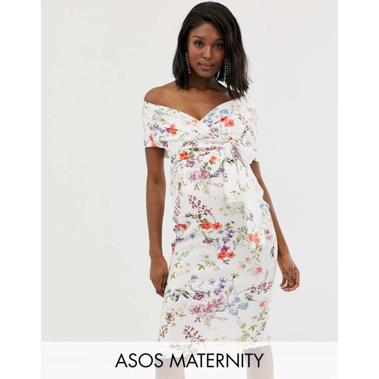 Floral maternity outlet pencil skirt