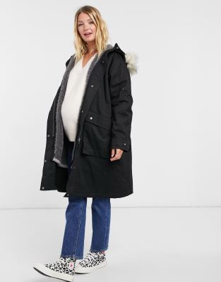 maternity faux fur coat