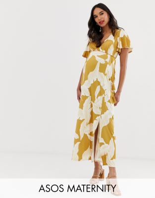 asos maternity yellow dress
