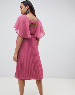 asos design flutter sleeve midi dress