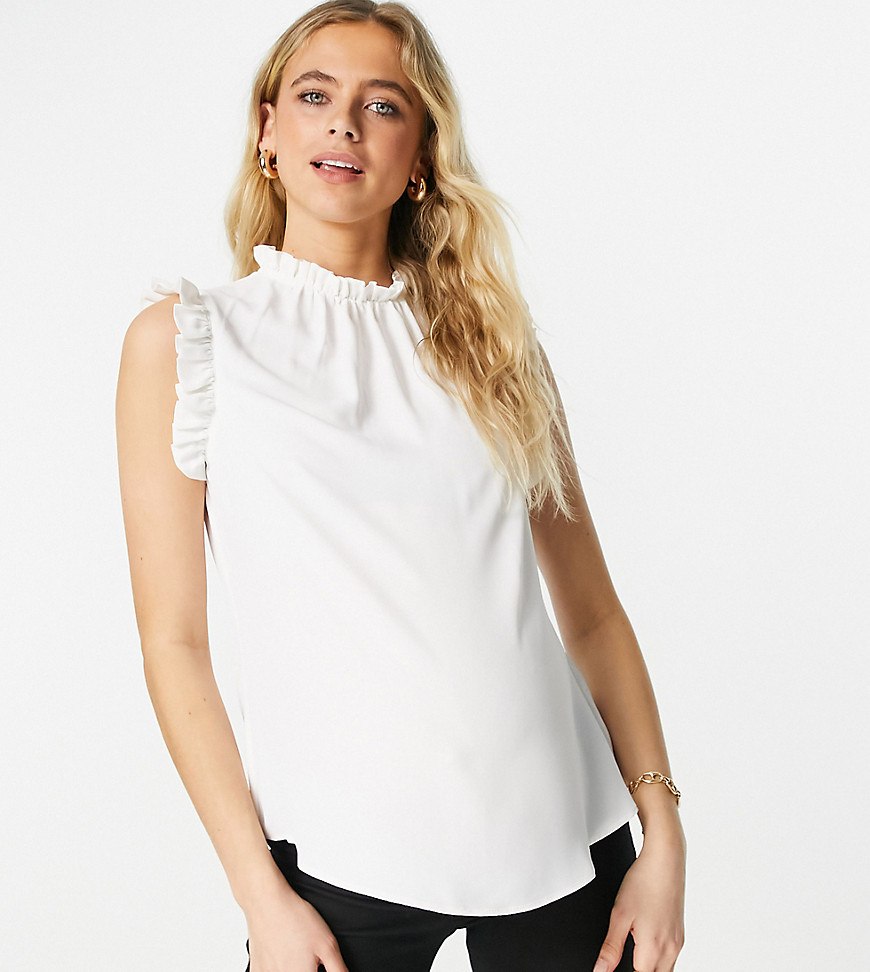 Asos Maternity Asos Design Maternity Frill Neck And Sleeve Smock Top In White