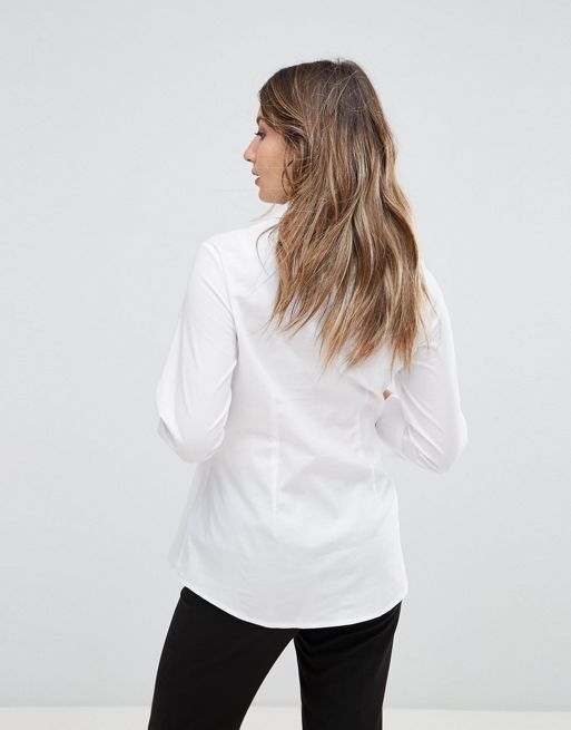 ASOS DESIGN fuller bust shirt in stretch cotton