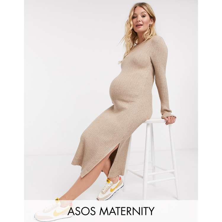 Asos long sleeve maternity dress on sale