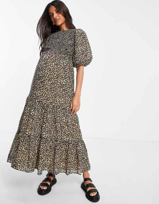 Asos leopard maternity dress on sale