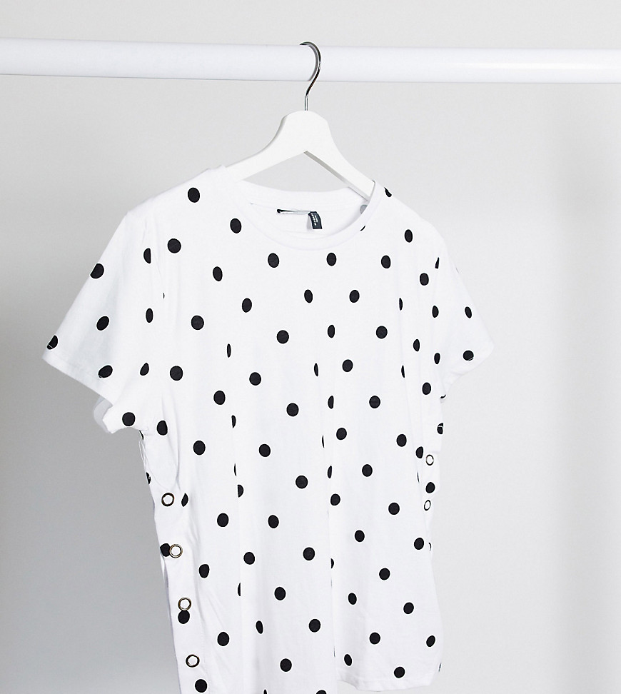 ASOS DESIGN Maternity - Gestipt T-shirt met knopen opzij voor borstvoeding-Multi