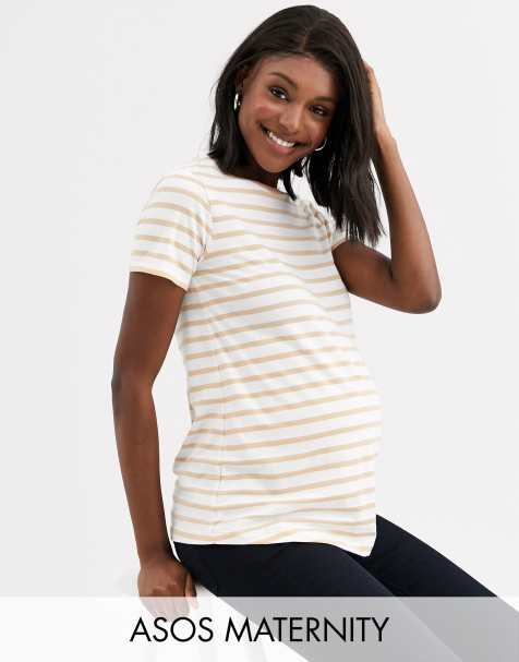 ASOS DESIGN Maternity – Gestreifter Pullover mit Rundhalsausschnitt