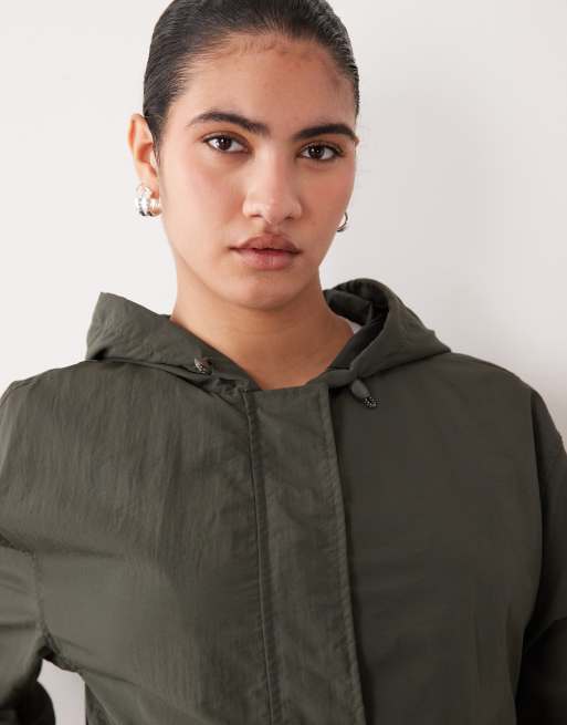 ASOS DESIGN Maternity - Giacca bomber antipioggia kaki con fondo a palloncino, 3 di 4