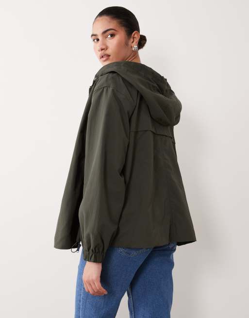 ASOS DESIGN Maternity - Giacca bomber antipioggia kaki con fondo a palloncino, 4 di 4